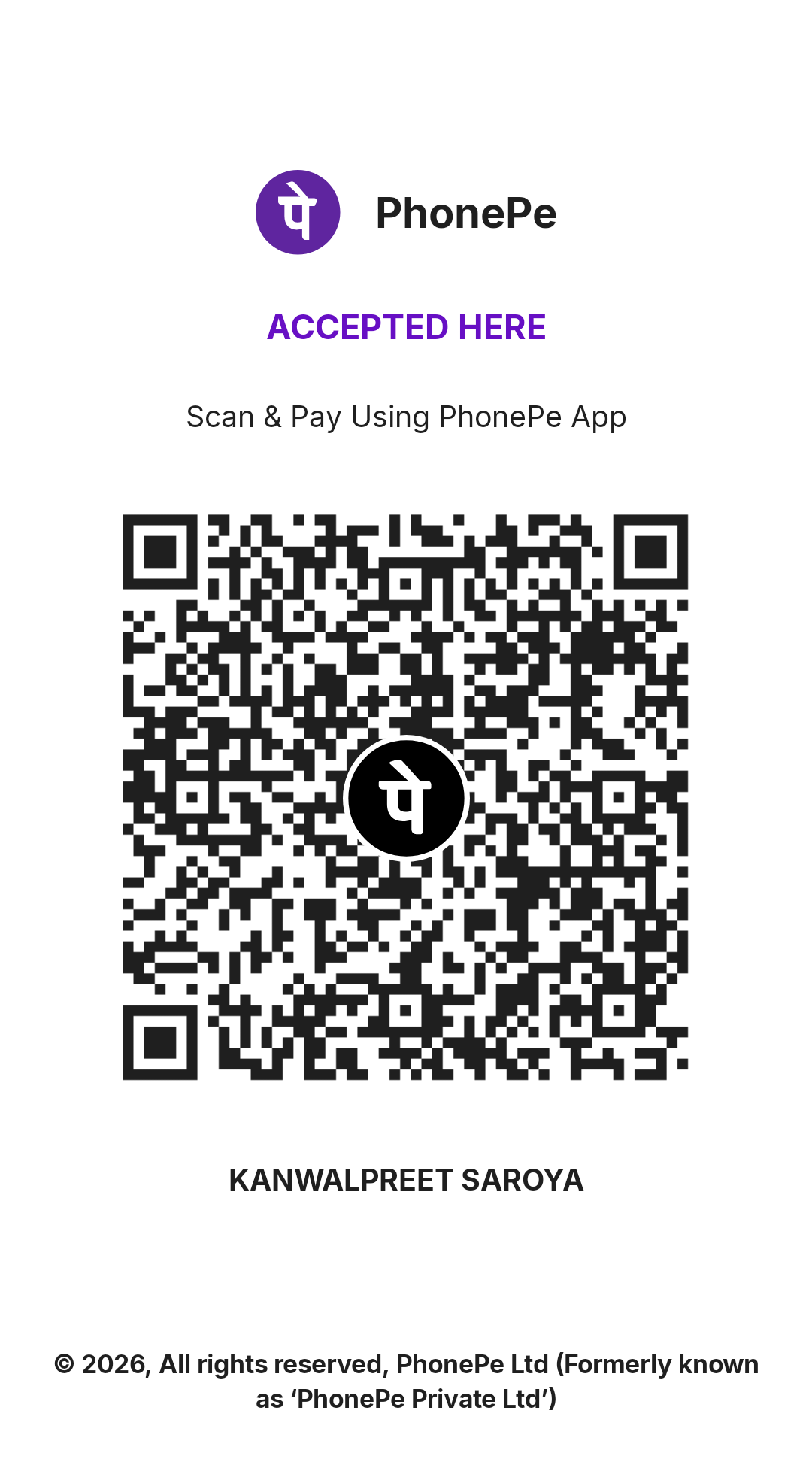 UPI QR code for Dr. Kanwal consultation payment